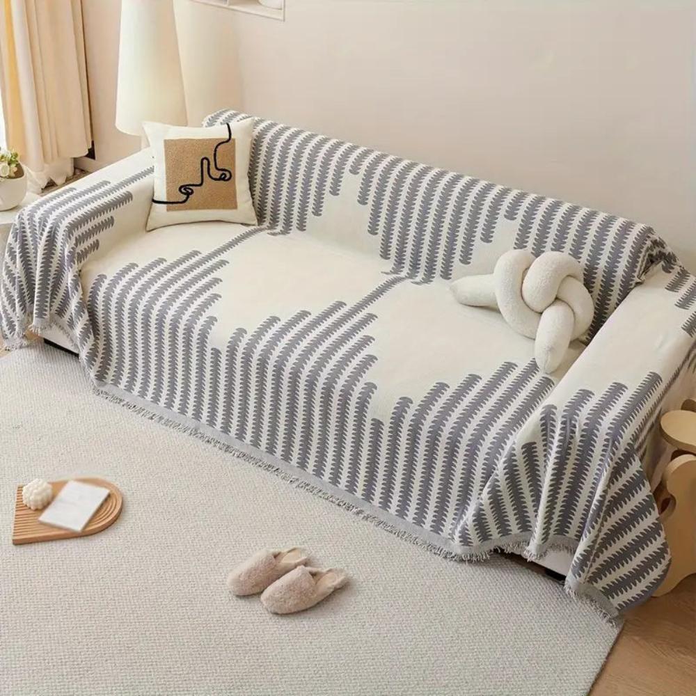 Modern Monochrome Feather Sofa Cover Carvallo