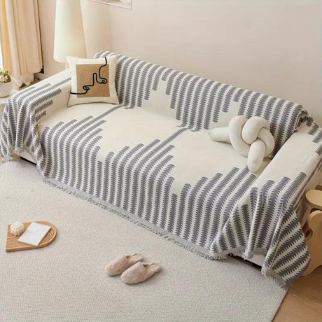 Modern Monochrome Feather Sofa Cover Carvallo