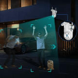 360° WiFi Övervakningskamera med Dubbla Linser | AI Människodetektion, Nattvision, IP66 & Mobilstyrning-Smarta Hem Kamera-BB-Hemnix