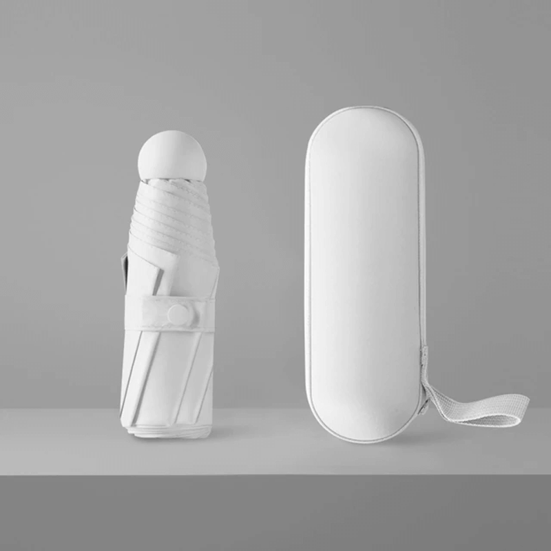 Kompakt Hopfällbart Paraply-Personligt-BB-Vit-Hemnix