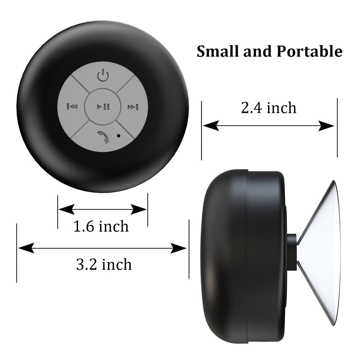 Luxora Vattentät Bluetooth Duschhögtalare med Sugkopp Carvallo