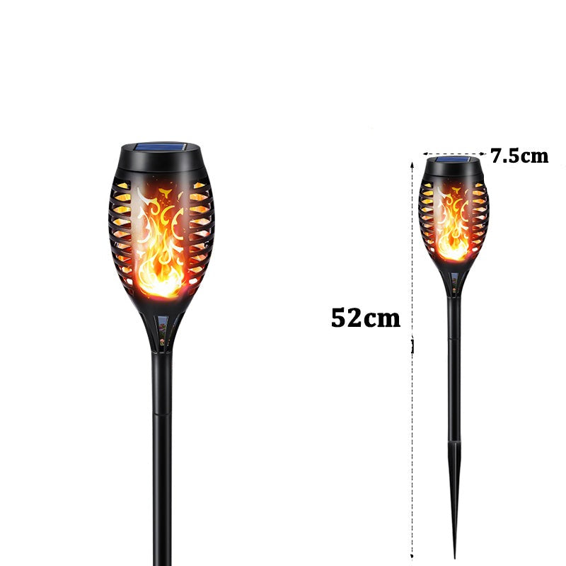 Solcellsdriven LED Lykta för Utomhusbruk | IP65 Vattentät Trädgårdsfackla med Flammeffekt – Energisnål & Automatisk Tändning-Kök-BB-1 Pack-7.5 x 52cm-Hemnix