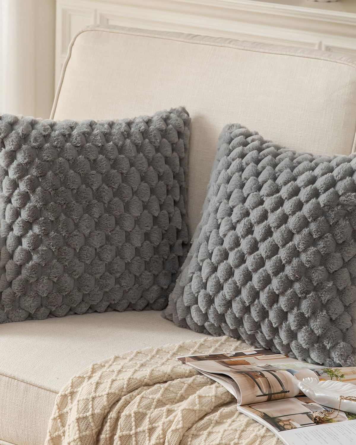 Carvallo – Lyxig Plysch Dekorativ Kudde med Lush Textur för Elegant Komfort Carvallo