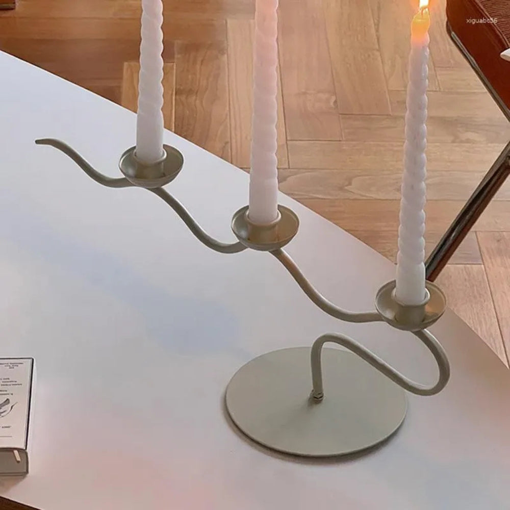 Tri Iron Twisted Candle Holder Carvallo