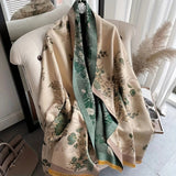 Nuvé Floral Mjuk Dubbel Sidan Scarf Carvallo