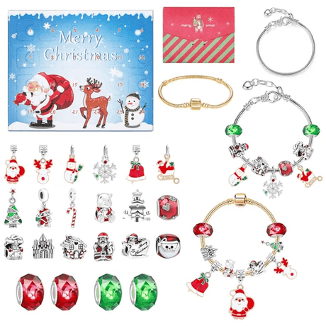24 Dagar Julens Adventskalender Smyckesask - Berlocksarmband DIY-Jul-BB-Set 9-Hemnix