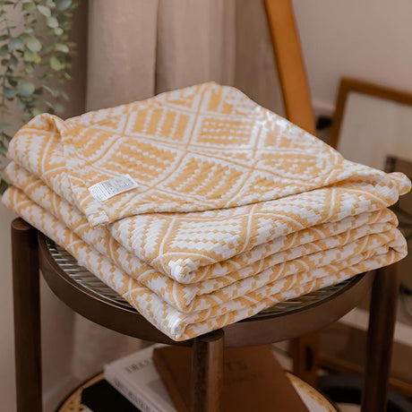 Rutig Mönster Bomulls Filt Carvallo