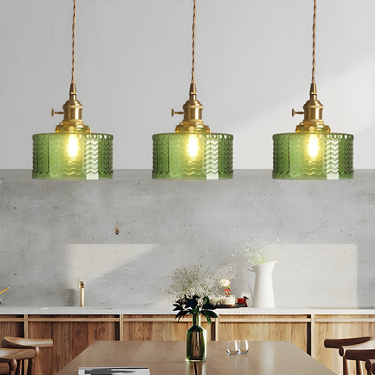 CrystalWave Light – Retro Kort Cylinder LED Hänglampa Carvallo