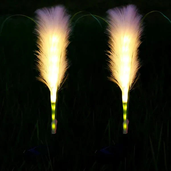 Dekorativ Rattan Trädgårdsbelysning – Solarlampa i gräsdesign för utomhusbruk Carvallo