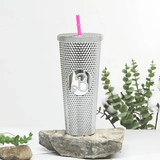 Återanvändbar Mugg med Sugrör 710ml-Personligt-BB-Silver-Hemnix