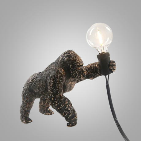 GorillaLux - Unik Gorilla Bordslampa | Modern Djurarmatur med Varm LED Belysning Carvallo
