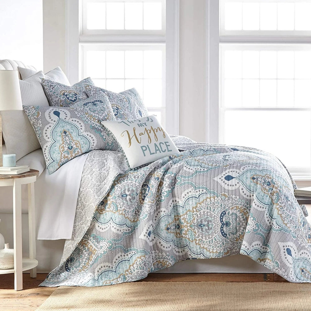 Paisley Aqua Teal Täcke Set Carvallo