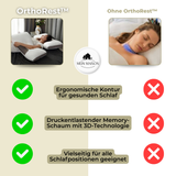 Carvallo Nackenkissen OrthoRest | Ergonomisk kontur | Minnesskum | Andningsbart Carvallo
