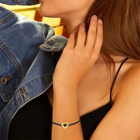 Fotoprojektion Hjärta Armband - De bästa minnena i ditt armband-Jewelry for women-Hemnix-Svart-Koppar-Hemnix