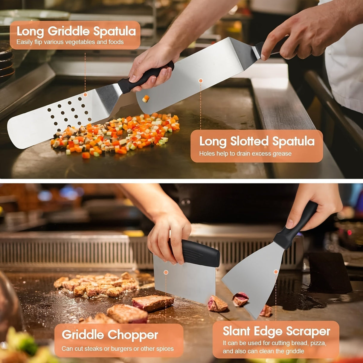 Carvallo BBQ Grillset 20-delat | Komplett tillbehörsset | Rostfritt stål | För inomhus & utomhus Carvallo