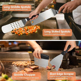 Carvallo BBQ Grillset 20-delat | Komplett tillbehörsset | Rostfritt stål | För inomhus & utomhus Carvallo