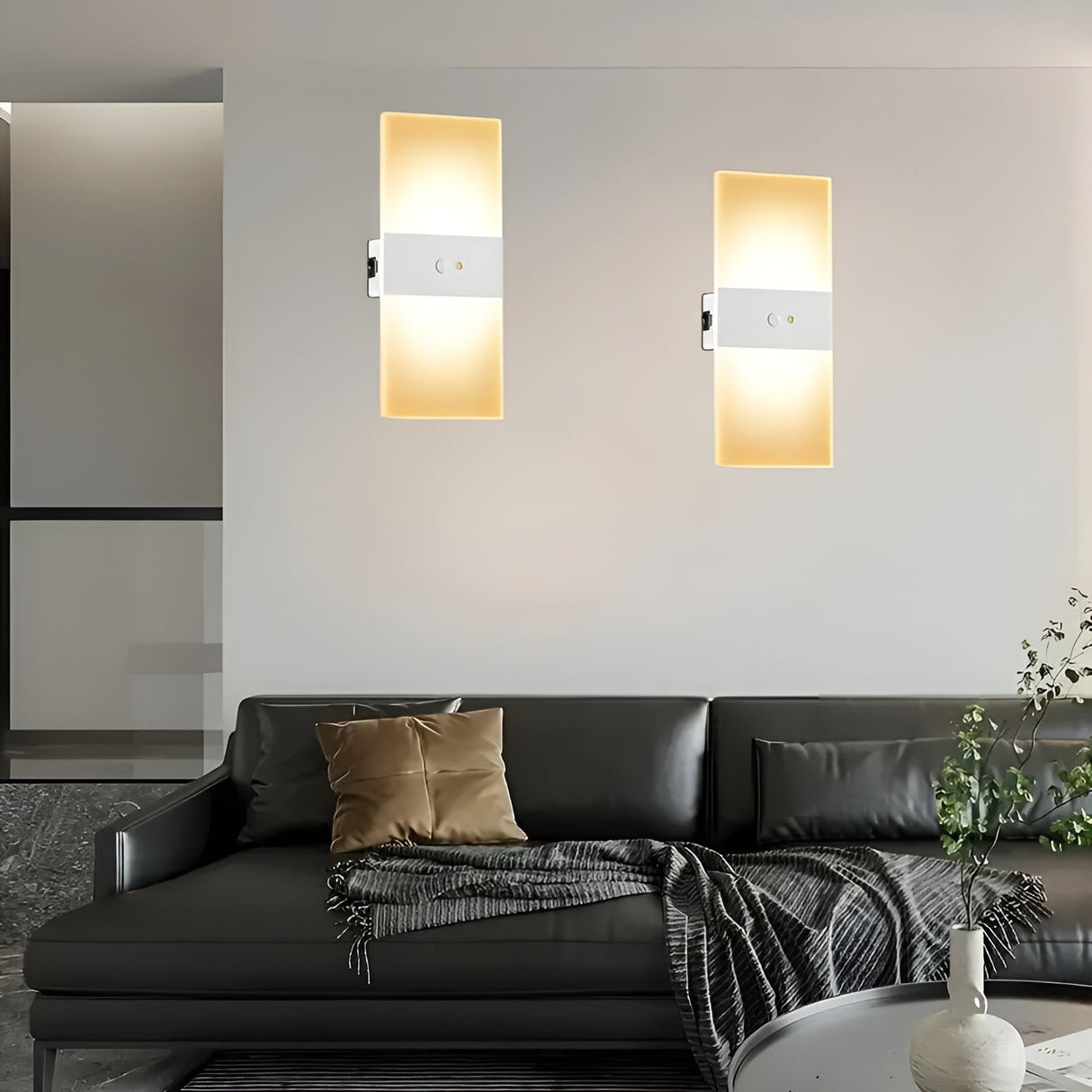 LED-nattlampor med rörelsesensor 2-pack - USB-laddning | Magnetisk montering för sovrum, hall och trappa Carvallo