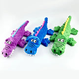 Pawellure Indestructible Squeaky Dog Toy – Tuff Krokodil Plush för Aggressiva Tuggar Carvallo