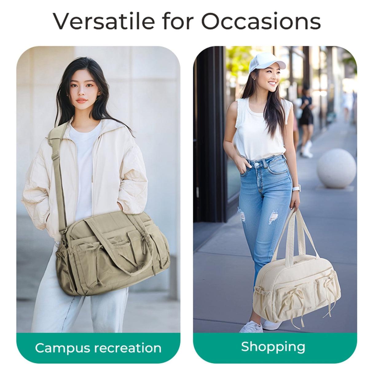 Carvallo Stor damresväska med axelrem | Stilig handväska & axelväska för vardag, arbete, skola & sport | Lätt weekendväska med mycket förvaringsutrymme Carvallo