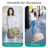 Carvallo Stor damresväska med axelrem | Stilig handväska & axelväska för vardag, arbete, skola & sport | Lätt weekendväska med mycket förvaringsutrymme Carvallo