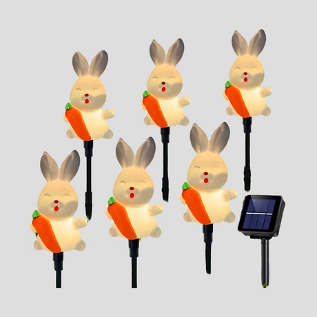 HoppyShine Light – 6-pack Solarbetrivna Påskhar-lampor Carvallo