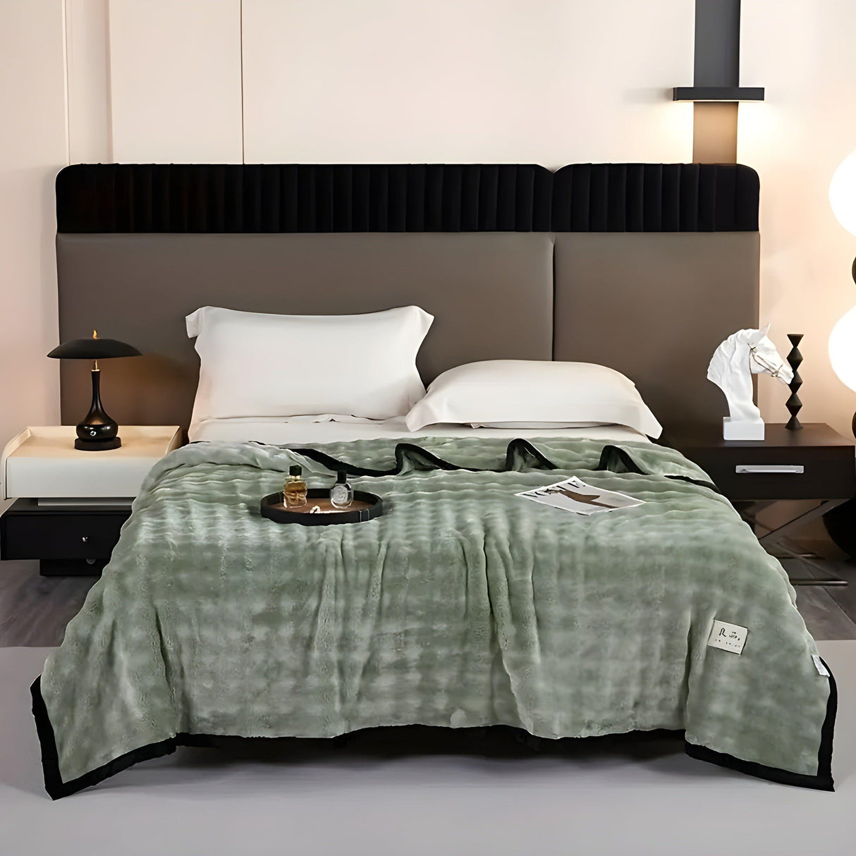 SoftSerenity Sängkläder Set - Lyxig Kaninfäll Plyschfilt Carvallo