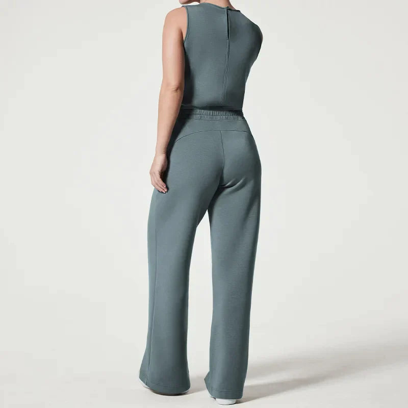 Dam Jumpsuit Elegant Långärmad Mjuk Polyester med Midjebälte