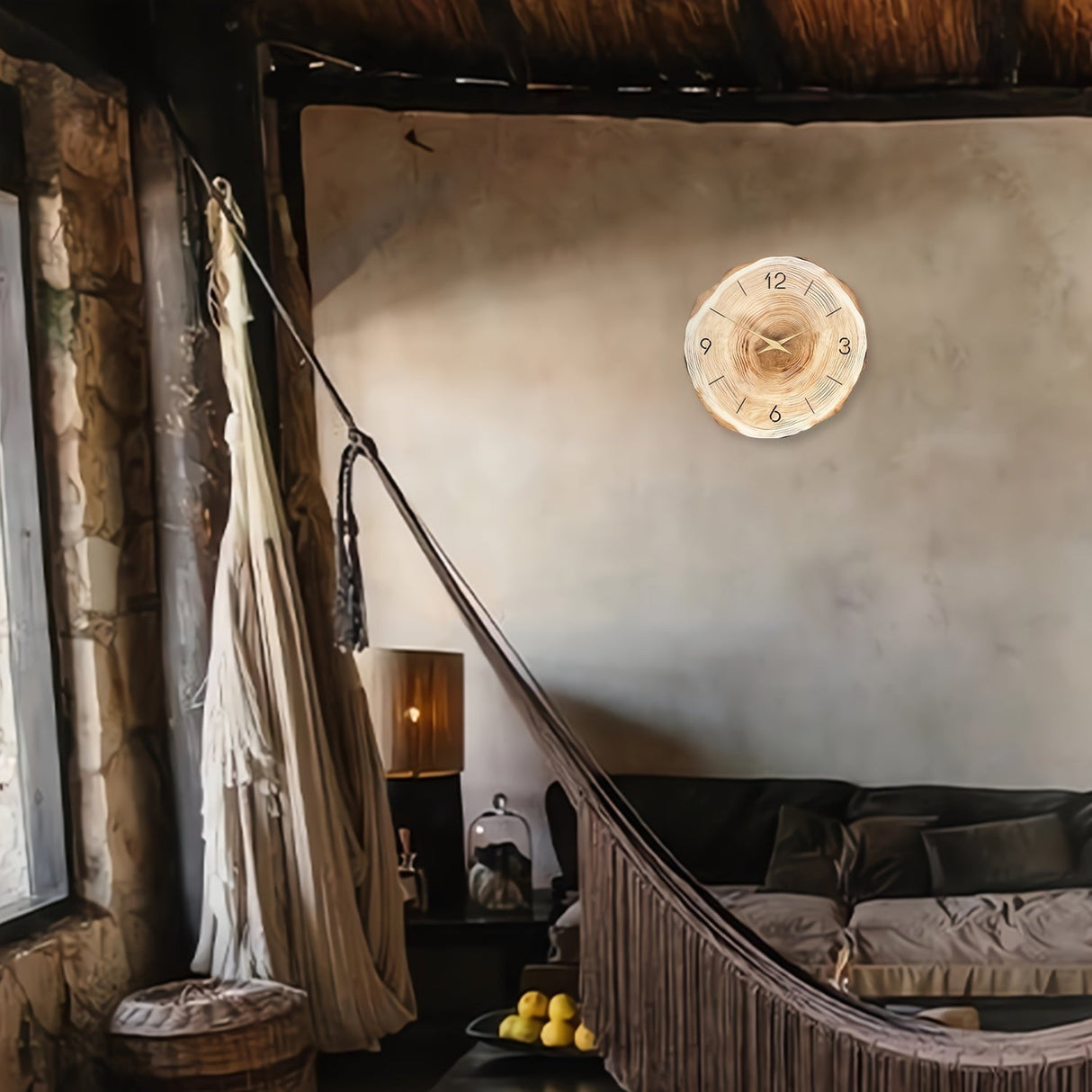 Stille Kvarts Väggklocka med Träram Carvallo