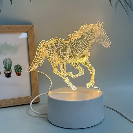 DierenLicht - Geometrisk Häst Nattlampa, USB-driven LED Bordslampa Carvallo