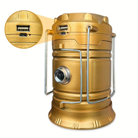 Solarlampa för camping med USB-laddning – Bärbar LED-lampa för utomhusaktiviteter och nödsituationer Carvallo