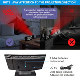 Digital projektionsväckarklocka – LED-display och snooze-funktion med justerbar ljusstyrka Carvallo