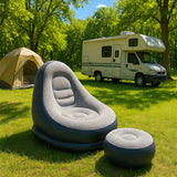 Uppblåsbart soffa med ottoman – Snabbt uppblåsbart & ideal för camping eller vardagsrum Carvallo