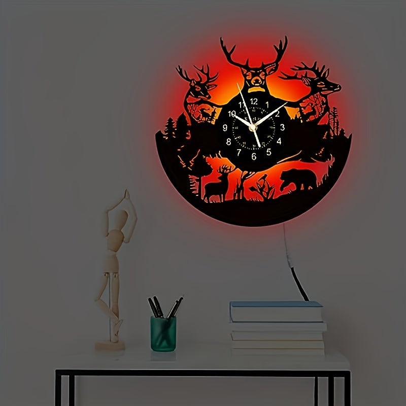 DeerGlow - Stilla Hjort Vinyl Väggklocka Carvallo