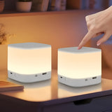 LED-bordlampa med touch-dimmer – Justerbar ljusstyrka och färgtemperatur | USB-laddning, timer, ideal för sovrummet Carvallo