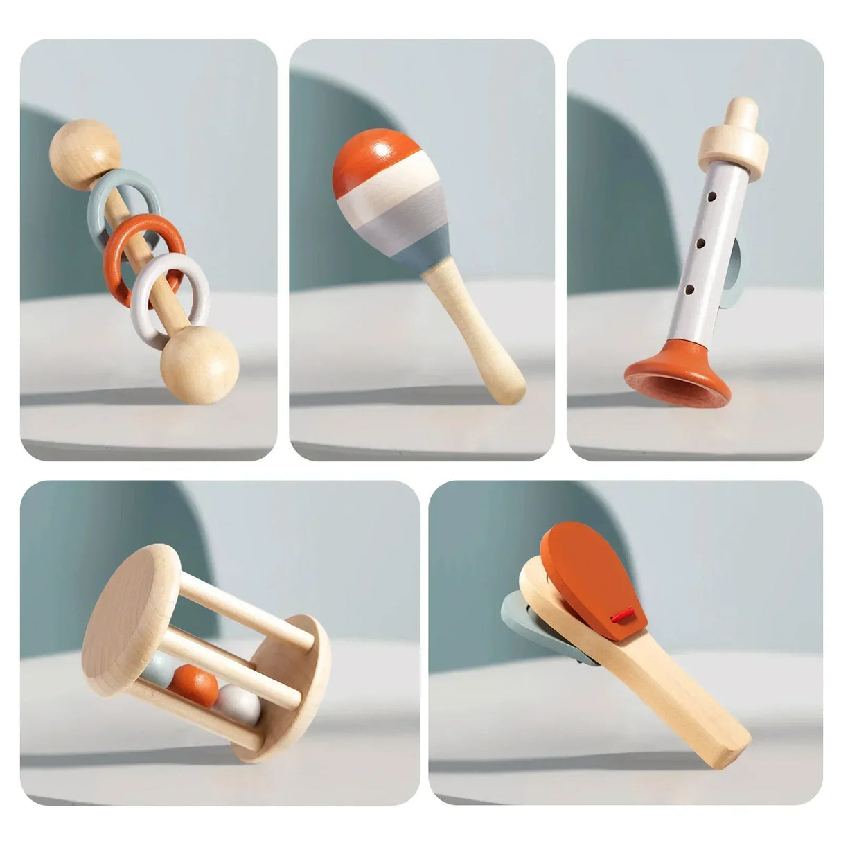 Trämusikset för barn - Stämd xylofon, maracas och instrument för tidig inlärning MILA Sverige