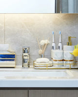 Carvallo Marmor Elegance – Lyxigt Marmorbadrumset med Gyllene Detaljer (6-delat) Carvallo