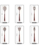 11-delars Köksredskap i Silikon – Non-Stick Kökset med Faux Wood & Metallhandtag Hemnix