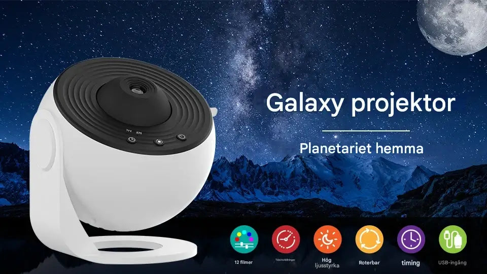 CosmaView – Stjärnhimmel Projektorlampa för Barnrum och Sovrum | Galaxy Projektor med 360° Rotation-Night Lights & Ambient Lighting-BB-Hemnix