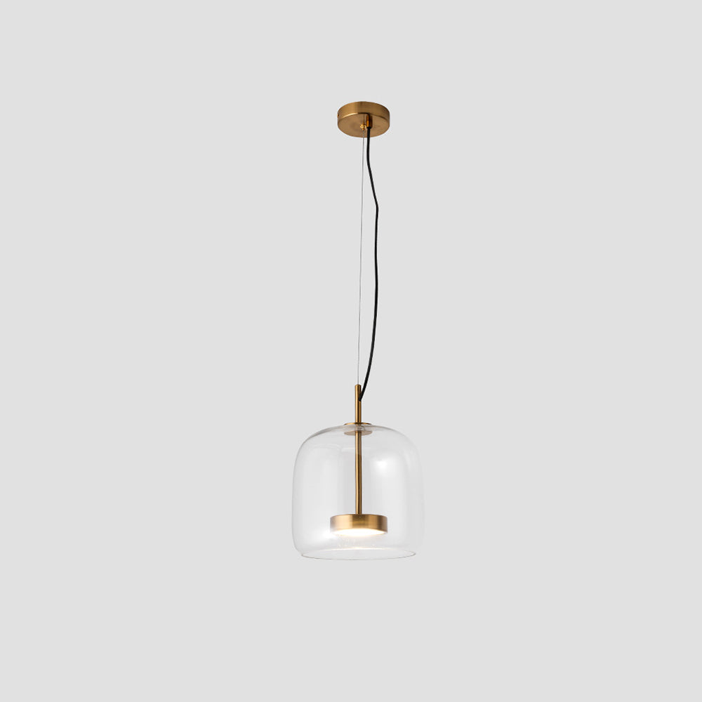 Amber Glass Pendant Light | Vintage Style | Warm LED Glow | Justerbar Höjd Carvallo