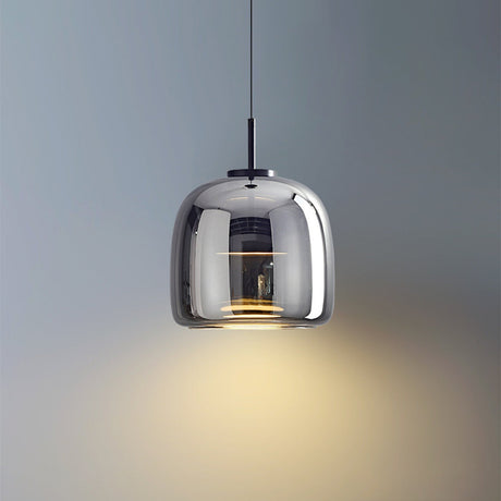 Amber Glass Pendant Light | Vintage Style | Warm LED Glow | Justerbar Höjd Carvallo