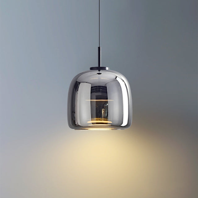 Amber Glass Pendant Light | Vintage Style | Warm LED Glow | Justerbar Höjd Carvallo