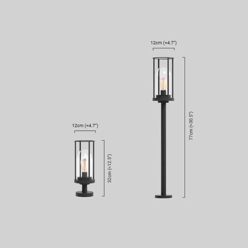Modern utomhusgolvlampa med svart metallstolpe Carvallo