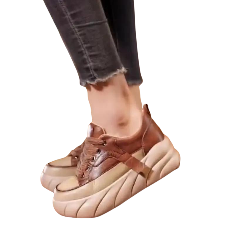 Mjuka sneakers med tjock sula för kvinnor-Shoes for Women-Hemnix-Brun-37-Hemnix