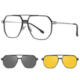 3-i-1 Magnetiska Polariserade Solglasögon-Sunglasses-Hemnix-Svart-Silver-Hemnix
