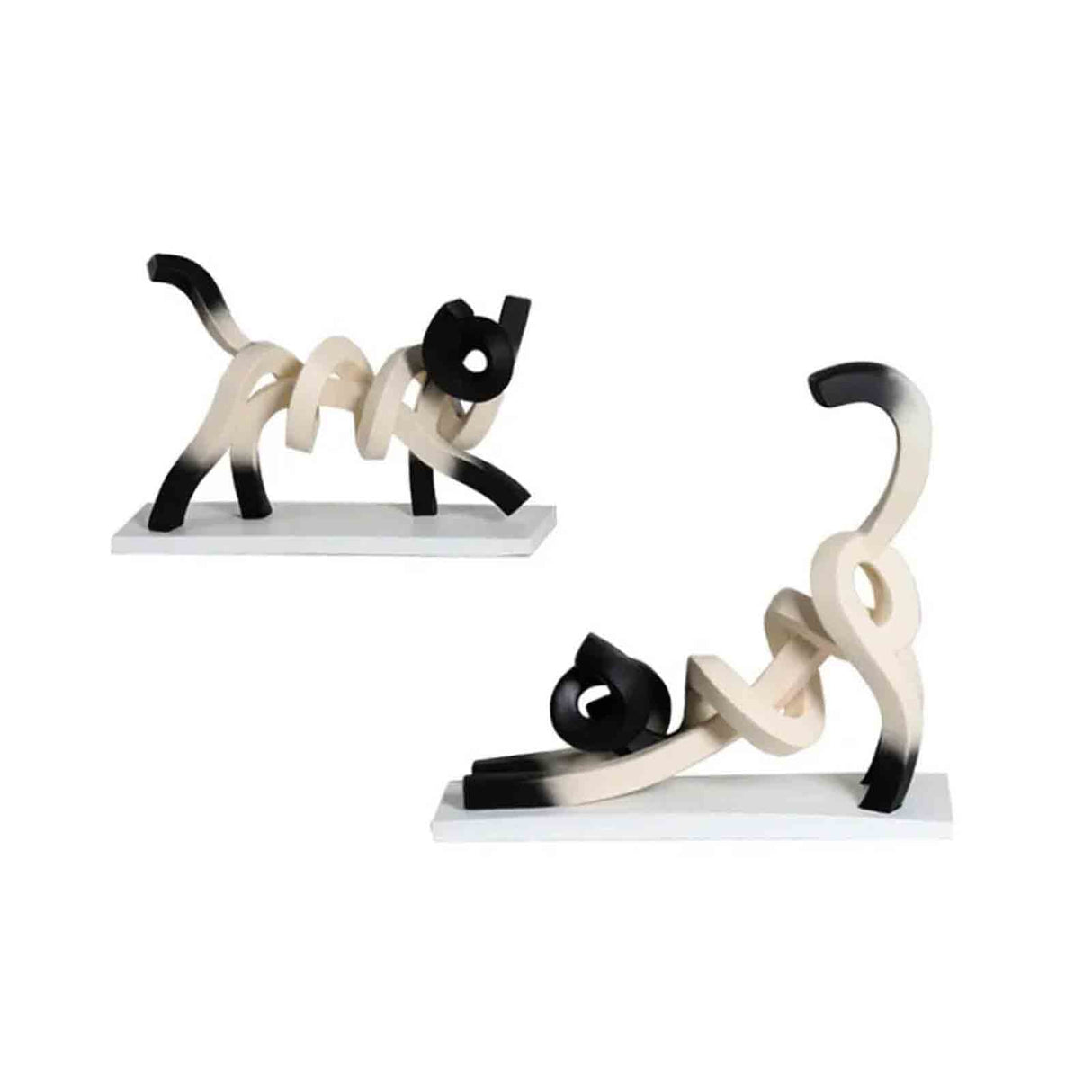 Abstract Minimalist Vridna Siamesisk Katt Skulptur för Heminredning Carvallo