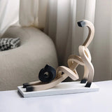 Abstract Minimalist Vridna Siamesisk Katt Skulptur för Heminredning Carvallo