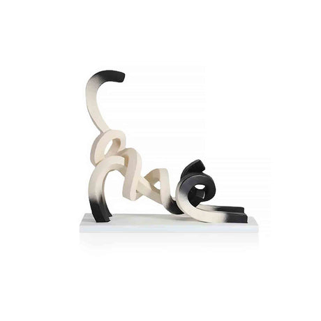 Abstract Minimalist Vridna Siamesisk Katt Skulptur för Heminredning Carvallo