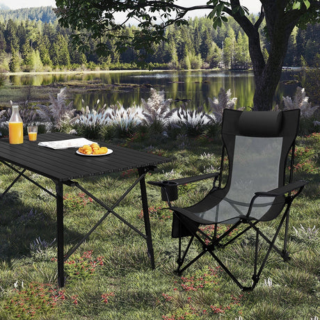 Carvallo Relax Fällstol | Justerbar & Hopfällbar | Med Fotstöd | Ultralätt & Bärbar – Svart/Grå Carvallo