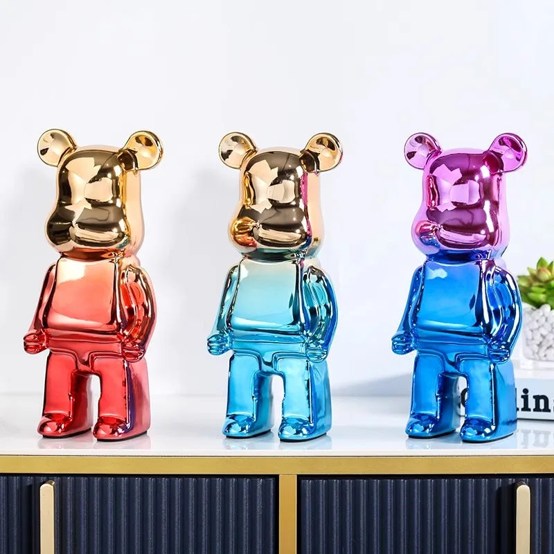 Aesthetic Bear Figur Figur Keramik Staty för Lyxigt Vardagsrumsdekoration Carvallo