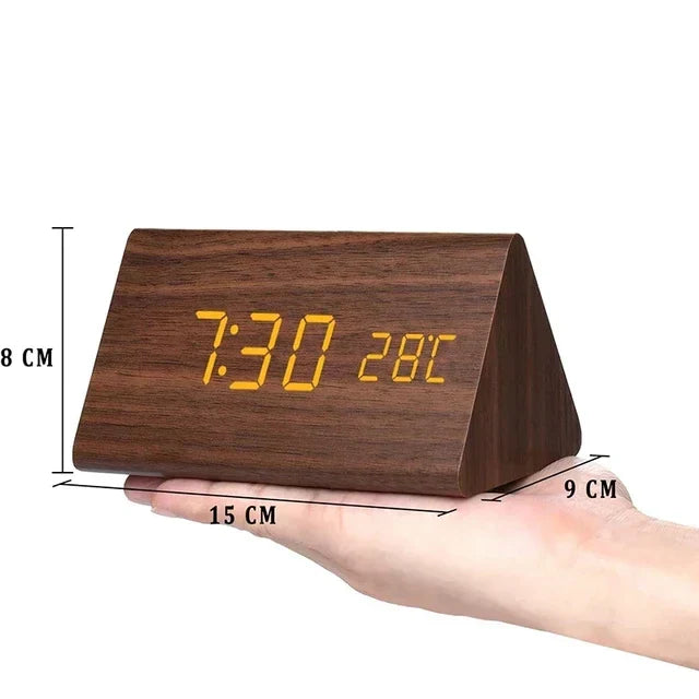 Väckarklocka Digital Trä LED Skärm Carvallo